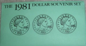 1981 (S-D-P) SUSAN B ANTHONY SOUVENIR MINT SET- HARD TO FIND ( FREE SHIPPING ) - Picture 1 of 3