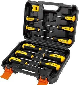 11-Piece Magnetic Screwdriver Set with Case, 5 Phillips & 5 Flat Head - Picture 1 of 9