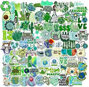 100PCS Earth Day Stickers Environmental Protection Stickers, for Water Bottles - Picture 1 of 7