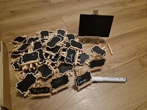40 MINI CHALK BOARD EASELS Name Place Card Cards GUESTS Table Wedding Sign - Picture 1 of 5