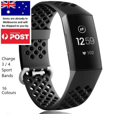 Sports Replacement Air Band - Charge 3 4 Silicone Watch Wrist Strap - image 1 of 4