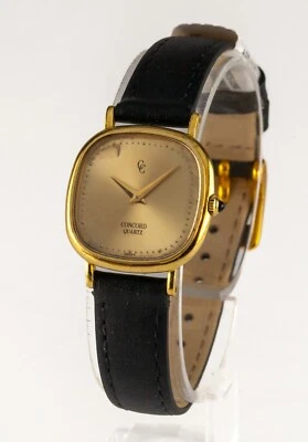 Concord Damen 18k Gelbgold Quarz Uhr Mit / Leder Band - Bild 1 von 4