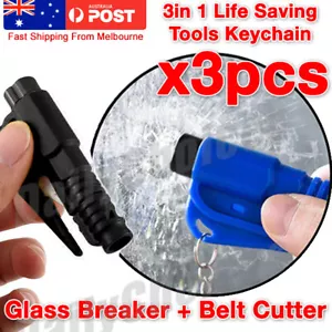 3PCS Car Window Glass Breaker Emergency Escape Safety Seat Belt Cutter Key Ring - Picture 1 of 8