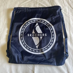 Mochila con cordón Skechers azul zapato bolsa antipolvo correas ceñidas bolso reutilizable - Imagen 1 de 6