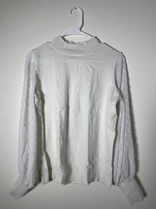 Vince Camuto Women's Medium White Blouse Ruffled Long Sleeve - Pre Owned - Picture 1 of 5