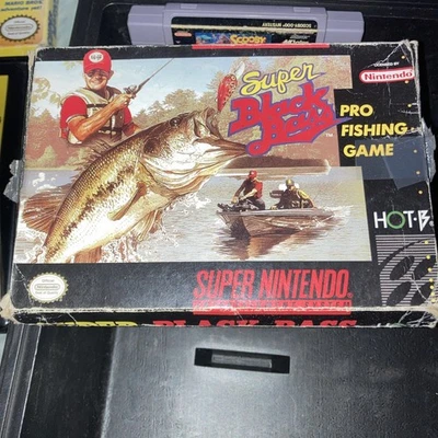 Super Black Bass SNES Authentic Box & Cart Tested – Nintendo 1992 – No Manual - Image 1 of 4