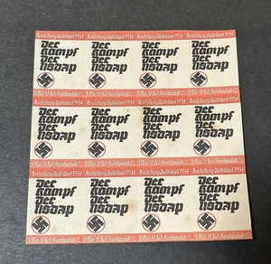 X12 Estampillas Alemanas del Tercer Reich La Lucha Hoja Completa MNH SEGUNDA GUERRA MUNDIAL - Imagen 1 de 2
