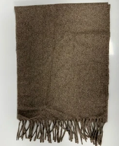 Bufanda de cachemir hecha en Italia 11”x70” marrón moteado unisex pura lana italiana suave - Imagen 1 de 6
