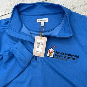 NWT Peter Millar Perth Melange Performance 1/4 Zip Golf Pullover Medium Logo - Picture 1 of 3