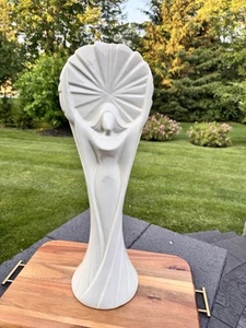 Vintage Haeger Art Deco Lady Holding The Sun Pottery 24” Tall - Picture 1 of 9