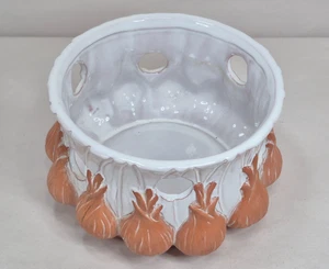 Vintage Terra Cotta Onion Storage Bowl Van Bloem 1991 Cottagecore 3.5" x 5.25" - Picture 1 of 9