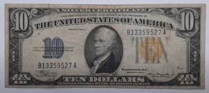 1934-A $10 North Africa Silver Certificate Julian/Morgenthau Fr 2309 VF (2) - Picture 1 of 2