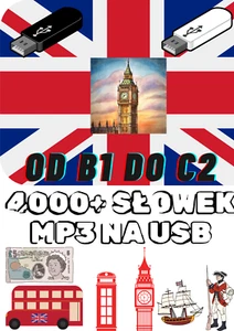 Polish-English Vocabulary B1–C2 | 4000+ Audio Fiszki on USB Pendrive Słownictwo - Picture 1 of 3