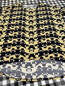 LuLaRoe 2XL Disney Irma Tunic Shirt 2X XXL Blue Yellow Minnie Mouse Bows #725 - Picture 1 of 6