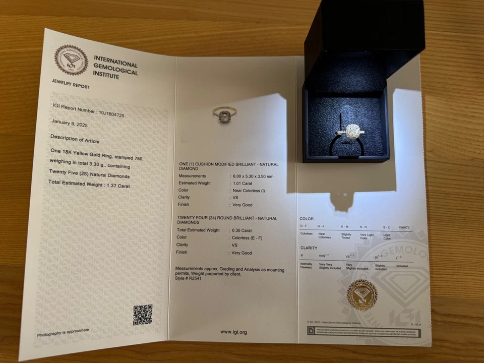 Anello oro 18kt con diamante principale da 1.01 kt - Imagen 1 de 4