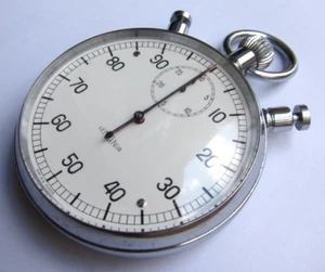 Rare 1950 Lemania Stopwatch Rattrapante cal. 1200 1/100 of minute D. 66 mm. - Imagen 1 de 14