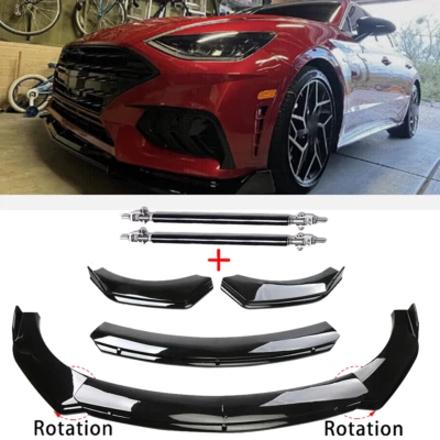For Hyundai Sonata Front Bumper Lip Splitter Spoiler Bod Kit Gloss Black Foto 1 de 4