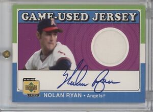 NOLAN RYAN 2001 UPPER DECK UD DECADE 1970’S GAME-USED JERSEY AUTOGRAPH AUTO