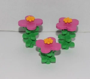 Lego Flor Rosa Oscuro Placa de Diseño 4x4x2/3 35473 Planta Hojas Amigos Ciudad Lote 5 - Imagen 1 de 2