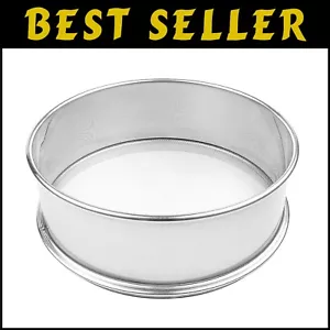 Commercial-Grade Stainless Steel Flour Sifter with Fine Mesh - 14" Diameter - Picture 1 of 8
