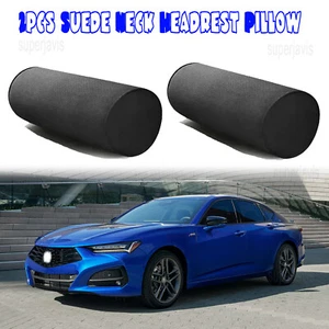 2Pcs Suede Neck Headrest Pillow Cervical Spine Protection Cushion For Acura TLX - Picture 1 of 11