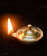Brass Oil Lamp with Free 50 Wicks Separate Lid Beautiful Handcrafted Diya