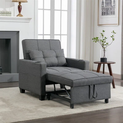 Sofá-cama conversível 3 em 1 multifuncional dobrável com porta USB - Imagem 1 de 4