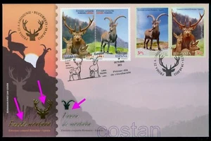 2012 Spanish wild Goat/Pyrenaica,Red Deer,Mountain fauna,Romania-Spain,6656,FDC - Picture 1 of 1