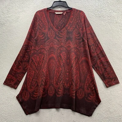 Suéter Top Ligero Soft Surroundings Mujer Talla 1X Rojo Cachemira Manga Larga Foto 1 de 4