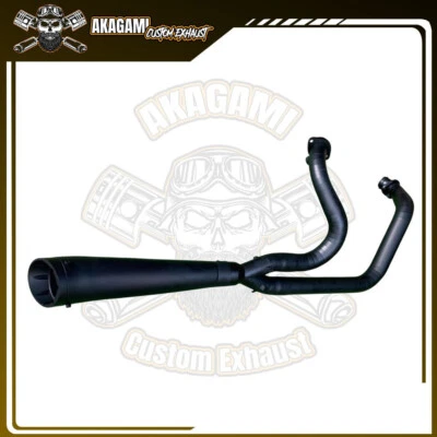 Custom Exhaust Fit Harley-Davidson SPORTSTER 883 Pipe 2 Into 1 Black Series - Image 1 of 4