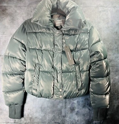 NWT BCBG Maxazria Clara Emerald Puffer Jacket In XS Winter Green Classy - Image 1 of 4