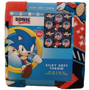 SONIC THE HEDGEHOG SILKY SILK TOUCH SOFT THROW BLANKET NEW! 40" X 50" - Picture 1 of 1