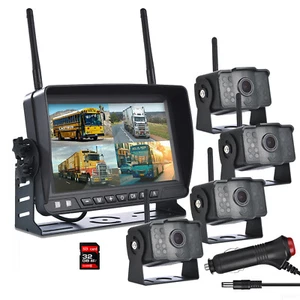 Digital Wireless 7" Quad Monitor DVR Recorder 4x 1080P Reversing Camera Truck RV - Picture 1 of 12