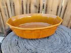 Vintage McCoy Amber Brown Pottery Casserole Dish Marked #7071 Oven Proof USA