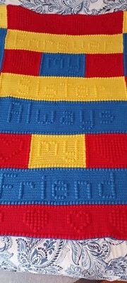 Manta de ganchillo hecha a mano Afghan Forever My Sister Always My Friend nueva 45x65 Foto 1 de 4