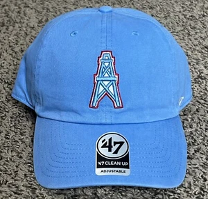 Houston Oilers '47 Limpieza Azul Ajustable Correa Retro Legado Gorra Gorra OSFA - Imagen 1 de 6