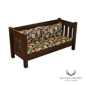 Limbert Antique Arts & Crafts Oak Settle Sofa - Picture 1 of 12