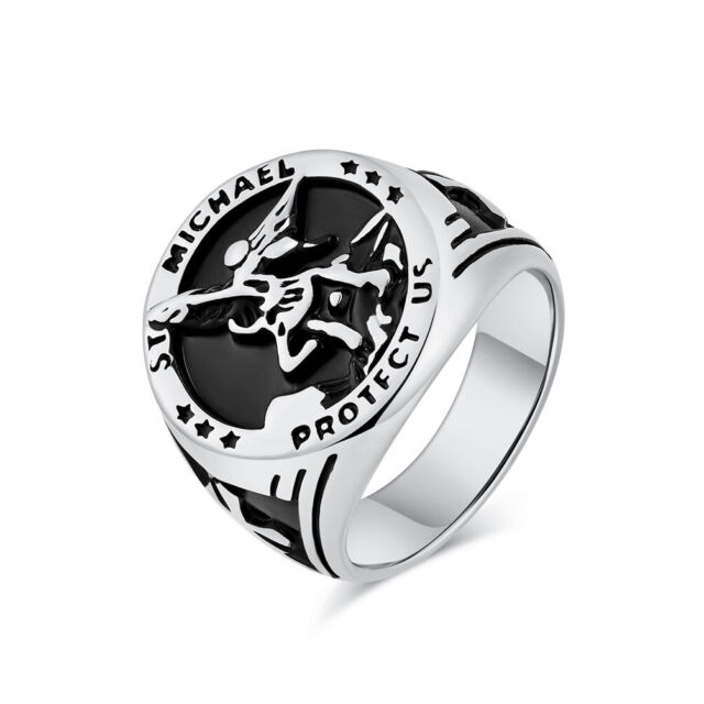 MENDEL Mens Secret Society 322 Skull And Bones Ring Stainless Steel Size  7-14