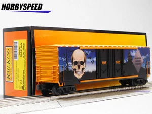 MTH RAILKING HALLOWEEN SKULL EXPRESS TRANSPORT 1965 BOXCAR train 30-70130D NEW - Picture 1 of 11