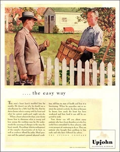 1944 WW 2 Ad for UPJOHN Pharmaceuticals art Doctor at the Backyard Fence 020623 - Picture 1 of 1