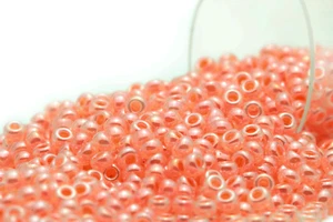 Miyuki Round Rocailles 11/0 Salmone Ceylon Perle Semi Perline RR-539 - Foto 1 di 1