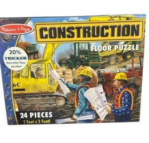 Melissa & Doug CONSTRUCTION Floor Puzzle NIB 24 pieces 2 feet x 3 feet SEALED - Picture 1 of 2