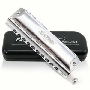 10Holes 40Tones Professional Chromatic Harmonica Key of C Music instruments Gift - Picture 1 of 8