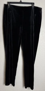Chicos Womens 2 US 12 Black Velvet Ankle Pants Pull On Preppy Career Holiday - Picture 1 of 11