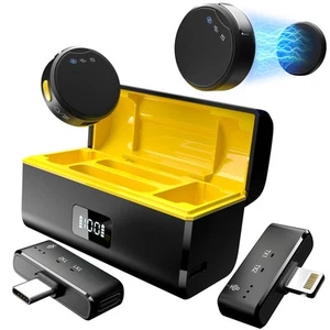 Wireless Lavalier Microphone for iPhone/Android with Lightning/USB C(2 TX+2 R... - Picture 1 of 6