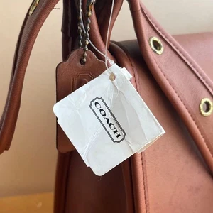 Bolso de Hombro COACH 9951 Vintage Turnlock Cuero Marrón Dorado Hareware de Japón - Imagen 1 de 24