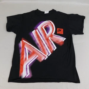 Vintage 90s Nike Air Swoosh Logo Graphic T-Shirt Kids 14-16 Large, Black #4897 - Picture 1 of 5