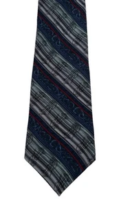 Parker Sage Solid Blue Stripe Men’s Necktie Tie 100% Silk USA - Picture 1 of 4