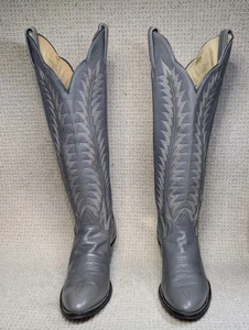 Botas Tony Lama para mujer talla 6 gris caña alta cuero vaquero occidental punta puntiaguda - Imagen 1 de 19