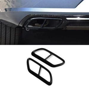 2x Schwarz Auspuffblenden Abdeckung Auspuff für Volvo S60 2020 S90 V90 2016-2019 - Bild 1 von 4